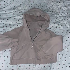 Pink feather scuba half zip